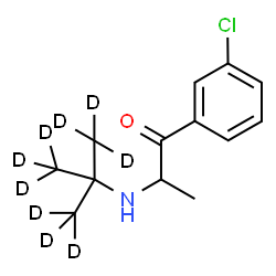 ChemSpider 2D Image | 1-(3-Chlorophenyl)-2-{[2-(~2~H_3_)methyl(~2~H_6_)-2-propanyl]amino}-1-propanone | C13H9D9ClNO