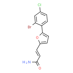ChemSpider 2D Image | (2E)-3-[5-(2-Bromo-4-chlorophenyl)-2-furyl]acrylamide | C13H9BrClNO2