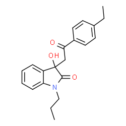 ChemSpider 2D Image | 3-[2-(4-Ethyl-phenyl)-2-oxo-ethyl]-3-hydroxy-1-propyl-1,3-dihydro-indol-2-one | C21H23NO3