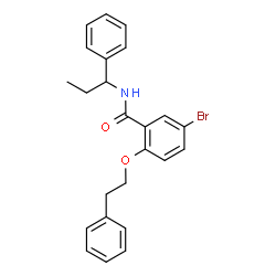 ChemSpider 2D Image | 5-Bromo-2-(2-phenylethoxy)-N-(1-phenylpropyl)benzamide | C24H24BrNO2