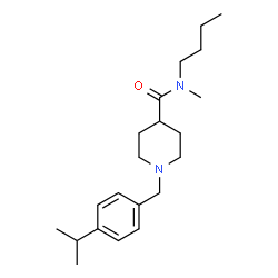 ChemSpider 2D Image | N-Butyl-1-(4-isopropylbenzyl)-N-methyl-4-piperidinecarboxamide | C21H34N2O