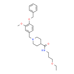 ChemSpider 2D Image | 1-[4-(Benzyloxy)-3-methoxybenzyl]-N-(3-ethoxypropyl)-4-piperidinecarboxamide | C26H36N2O4