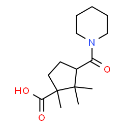 ChemSpider 2D Image | 1,2,2-Trimethyl-3-(1-piperidinylcarbonyl)cyclopentanecarboxylic acid | C15H25NO3