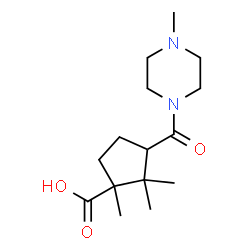 ChemSpider 2D Image | 1,2,2-trimethyl-3-(4-methylpiperazine-1-carbonyl)cyclopentane-1-carboxylic acid | C15H26N2O3