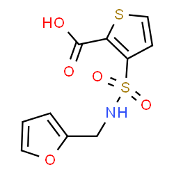 ChemSpider 2D Image | 3-[(2-Furylmethyl)sulfamoyl]-2-thiophenecarboxylic acid | C10H9NO5S2