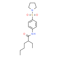 ChemSpider 2D Image | 2-Ethyl-N-[4-(1-pyrrolidinylsulfonyl)phenyl]hexanamide | C18H28N2O3S