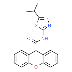 ChemSpider 2D Image | N-(5-Isopropyl-1,3,4-thiadiazol-2-yl)-9H-xanthene-9-carboxamide | C19H17N3O2S