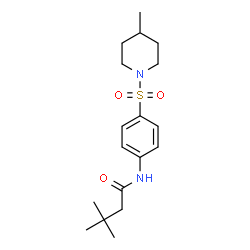 ChemSpider 2D Image | 3,3-Dimethyl-N-{4-[(4-methyl-1-piperidinyl)sulfonyl]phenyl}butanamide | C18H28N2O3S