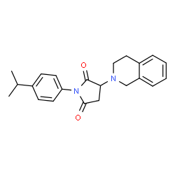 ChemSpider 2D Image | 3-(3,4-Dihydro-2(1H)-isoquinolinyl)-1-(4-isopropylphenyl)-2,5-pyrrolidinedione | C22H24N2O2