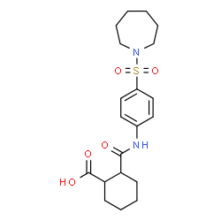 ChemSpider 2D Image | 2-{[4-(1-Azepanylsulfonyl)phenyl]carbamoyl}cyclohexanecarboxylic acid | C20H28N2O5S