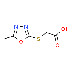 ChemSpider 2D Image | [(5-methyl-1,3,4-oxadiazol-2-yl)thio]acetic acid | C5H6N2O3S