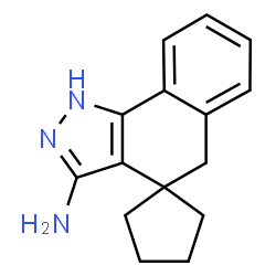 ChemSpider 2D Image | 1,5-Dihydrospiro[benzo[g]indazole-4,1'-cyclopentan]-3-amine | C15H17N3