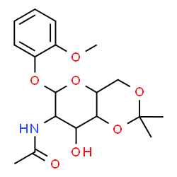 ChemSpider 2D Image | 2-Methoxyphenyl 2-acetamido-2-deoxy-4,6-O-isopropylidenehexopyranoside | C18H25NO7