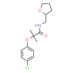 ChemSpider 2D Image | 2-(4-Chlorophenoxy)-2-methyl-N-(tetrahydro-2-furanylmethyl)propanamide | C15H20ClNO3