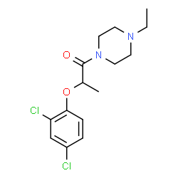 ChemSpider 2D Image | 2-(2,4-Dichlorophenoxy)-1-(4-ethyl-1-piperazinyl)-1-propanone | C15H20Cl2N2O2