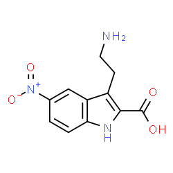 ChemSpider 2D Image | 3-(2-Aminoethyl)-5-nitro-1H-indole-2-carboxylic acid | C11H11N3O4