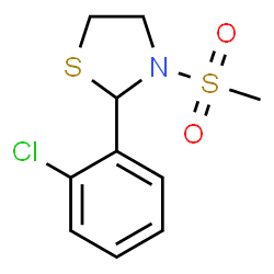 ChemSpider 2D Image | 2-(2-Chloro-phenyl)-3-methanesulfonyl-thiazolidine | C10H12ClNO2S2