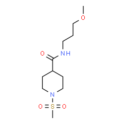 ChemSpider 2D Image | N-(3-Methoxypropyl)-1-(methylsulfonyl)-4-piperidinecarboxamide | C11H22N2O4S