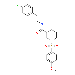 ChemSpider 2D Image | N-[2-(4-Chlorophenyl)ethyl]-1-[(4-methoxyphenyl)sulfonyl]-3-piperidinecarboxamide | C21H25ClN2O4S