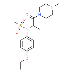 ChemSpider 2D Image | N-(4-Ethoxyphenyl)-N-[1-(4-methyl-1-piperazinyl)-1-oxo-2-propanyl]methanesulfonamide | C17H27N3O4S