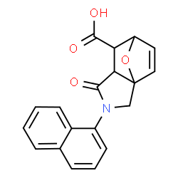 ChemSpider 2D Image | 3-(1-Naphthyl)-4-oxo-10-oxa-3-azatricyclo[5.2.1.0~1,5~]dec-8-ene-6-carboxylic acid | C19H15NO4