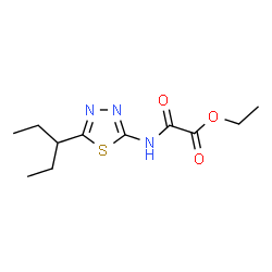 ChemSpider 2D Image | Ethyl oxo{[5-(3-pentanyl)-1,3,4-thiadiazol-2-yl]amino}acetate | C11H17N3O3S