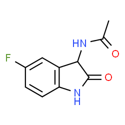 ChemSpider 2D Image | N-(5-Fluoro-2-oxo-2,3-dihydro-1H-indol-3-yl)acetamide | C10H9FN2O2
