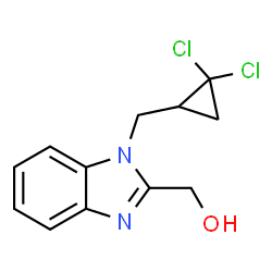 ChemSpider 2D Image | {1-[(2,2-Dichlorocyclopropyl)methyl]-1H-benzimidazol-2-yl}methanol | C12H12Cl2N2O