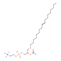 ChemSpider 2D Image | 2-Acetoxy-3-(9-octadecen-1-yloxy)propyl 2-(trimethylammonio)ethyl phosphate | C28H56NO7P