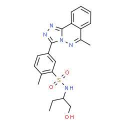 ChemSpider 2D Image | N-(1-Hydroxy-2-butanyl)-2-methyl-5-(6-methyl[1,2,4]triazolo[3,4-a]phthalazin-3-yl)benzenesulfonamide | C21H23N5O3S