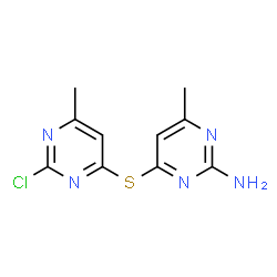 ChemSpider 2D Image | 4-[(2-Chloro-6-methyl-4-pyrimidinyl)sulfanyl]-6-methyl-2-pyrimidinamine | C10H10ClN5S