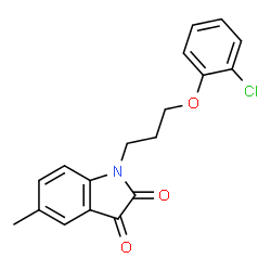 ChemSpider 2D Image | 1-[3-(2-Chlorophenoxy)propyl]-5-methyl-1H-indole-2,3-dione | C18H16ClNO3