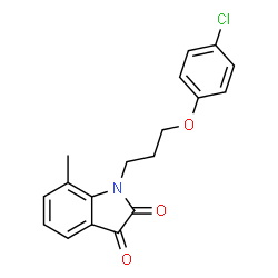 ChemSpider 2D Image | 1-[3-(4-Chlorophenoxy)propyl]-7-methyl-1H-indole-2,3-dione | C18H16ClNO3