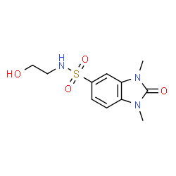 ChemSpider 2D Image | N-(2-Hydroxyethyl)-1,3-dimethyl-2-oxo-2,3-dihydro-1H-benzimidazole-5-sulfonamide | C11H15N3O4S