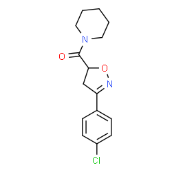 ChemSpider 2D Image | [3-(4-Chlorophenyl)-4,5-dihydro-1,2-oxazol-5-yl](1-piperidinyl)methanone | C15H17ClN2O2