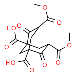 ChemSpider 2D Image | 3,7-Bis(methoxycarbonyl)-2,6-dioxobicyclo[3.3.1]nonane-1,5-dicarboxylic acid | C15H16O10