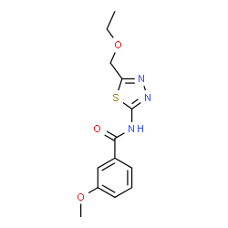 ChemSpider 2D Image | N-[5-(Ethoxymethyl)-1,3,4-thiadiazol-2-yl]-3-methoxybenzamide | C13H15N3O3S