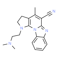 ChemSpider 2D Image | 1-[2-(Dimethylamino)ethyl]-4-methyl-2,3-dihydro-1H-pyrrolo[3',2':5,6]pyrido[1,2-a]benzimidazole-5-carbonitrile | C19H21N5