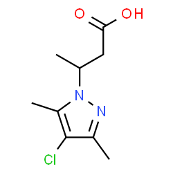 ChemSpider 2D Image | 3-(4-chloro-3,5-dimethylpyrazol-1-yl)butanoic acid | C9H13ClN2O2