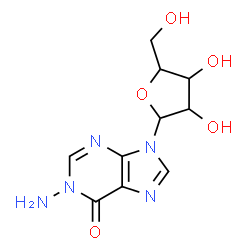 ChemSpider 2D Image | 1-Amino-9-pentofuranosyl-1,9-dihydro-6H-purin-6-one | C10H13N5O5