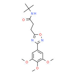 ChemSpider 2D Image | N-(2-Methyl-2-propanyl)-3-[3-(3,4,5-trimethoxyphenyl)-1,2,4-oxadiazol-5-yl]propanamide | C18H25N3O5