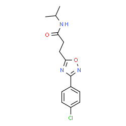 ChemSpider 2D Image | 3-[3-(4-Chlorophenyl)-1,2,4-oxadiazol-5-yl]-N-isopropylpropanamide | C14H16ClN3O2