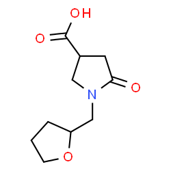 ChemSpider 2D Image | 5-oxo-1-(oxolan-2-ylmethyl)pyrrolidine-3-carboxylic acid | C10H15NO4