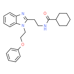 ChemSpider 2D Image | N-{2-[1-(2-Phenoxyethyl)-1H-benzimidazol-2-yl]ethyl}cyclohexanecarboxamide | C24H29N3O2