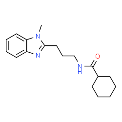ChemSpider 2D Image | N-[3-(1-Methyl-1H-benzimidazol-2-yl)propyl]cyclohexanecarboxamide | C18H25N3O