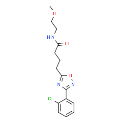 ChemSpider 2D Image | 4-[3-(2-Chlorophenyl)-1,2,4-oxadiazol-5-yl]-N-(2-methoxyethyl)butanamide | C15H18ClN3O3