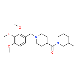 ChemSpider 2D Image | (3-Methyl-1-piperidinyl)[1-(2,3,4-trimethoxybenzyl)-4-piperidinyl]methanone | C22H34N2O4