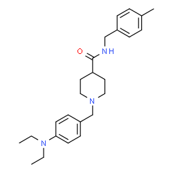 ChemSpider 2D Image | 1-[4-(Diethylamino)benzyl]-N-(4-methylbenzyl)-4-piperidinecarboxamide | C25H35N3O