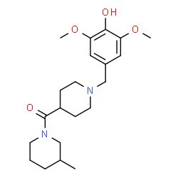 ChemSpider 2D Image | [1-(4-Hydroxy-3,5-dimethoxybenzyl)-4-piperidinyl](3-methyl-1-piperidinyl)methanone | C21H32N2O4
