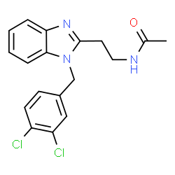 ChemSpider 2D Image | N-{2-[1-(3,4-Dichlorobenzyl)-1H-benzimidazol-2-yl]ethyl}acetamide | C18H17Cl2N3O